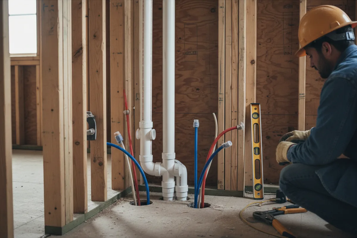 Drain and supply rough-in during Leak Detection in Fremont